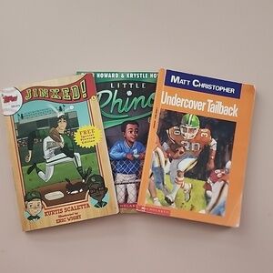 Lot of 3 Sports Related Books for Grades 2nd & 3rd. Signed Copy of Little Rhinos